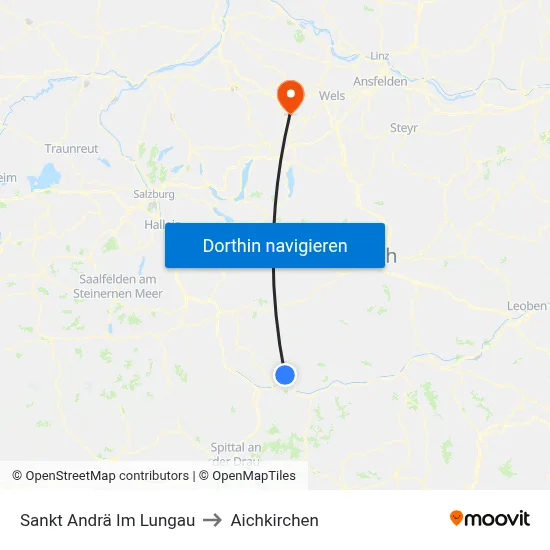 Sankt Andrä Im Lungau to Aichkirchen map
