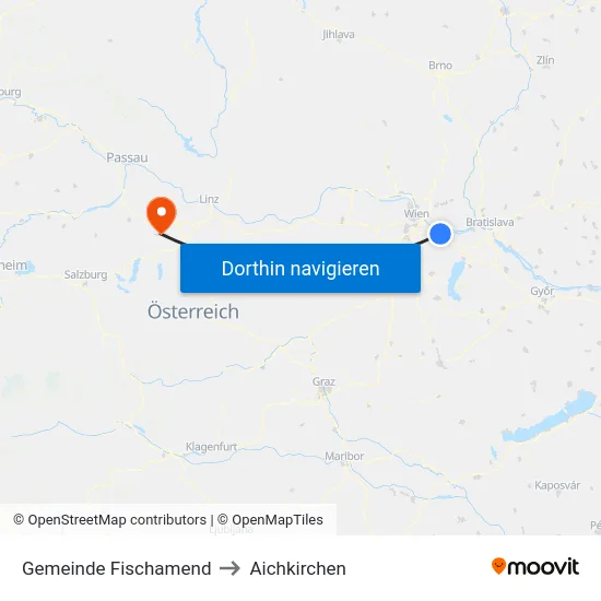 Gemeinde Fischamend to Aichkirchen map