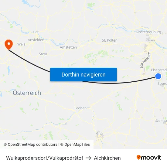 Wulkaprodersdorf/Vulkaprodrštof to Aichkirchen map
