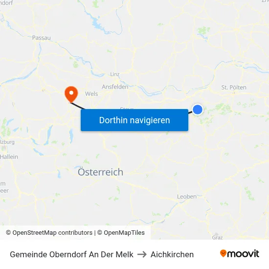 Gemeinde Oberndorf An Der Melk to Aichkirchen map