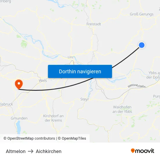 Altmelon to Aichkirchen map