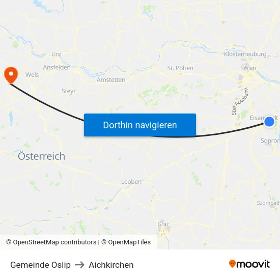 Gemeinde Oslip to Aichkirchen map
