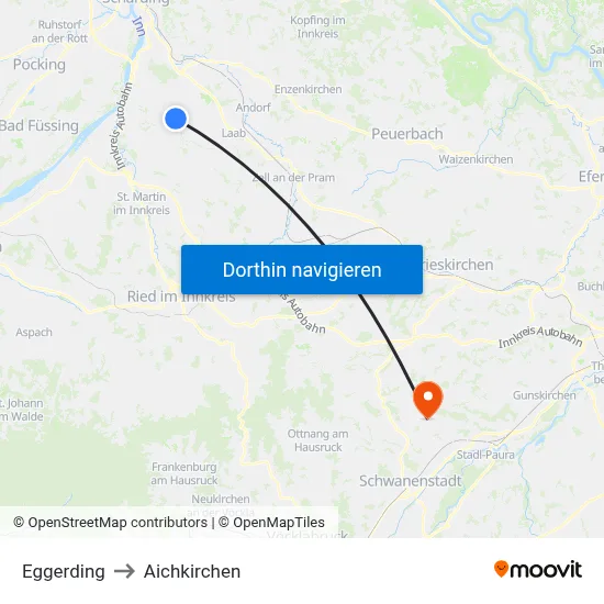 Eggerding to Aichkirchen map