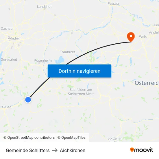 Gemeinde Schlitters to Aichkirchen map