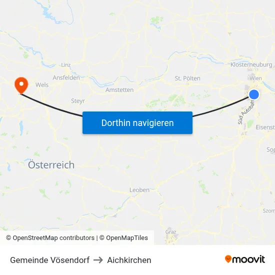 Gemeinde Vösendorf to Aichkirchen map