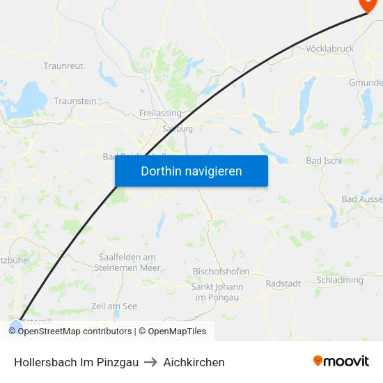 Hollersbach Im Pinzgau to Aichkirchen map