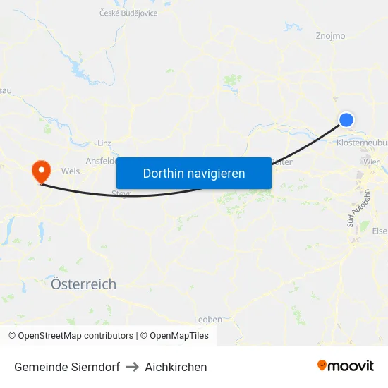 Gemeinde Sierndorf to Aichkirchen map