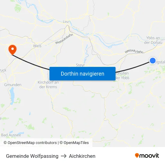 Gemeinde Wolfpassing to Aichkirchen map
