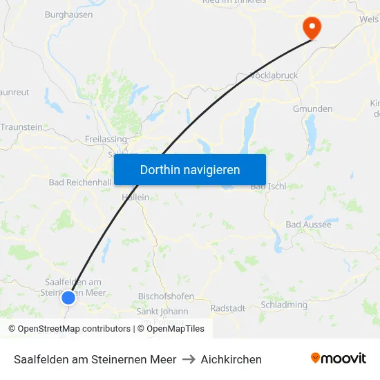 Saalfelden am Steinernen Meer to Aichkirchen map