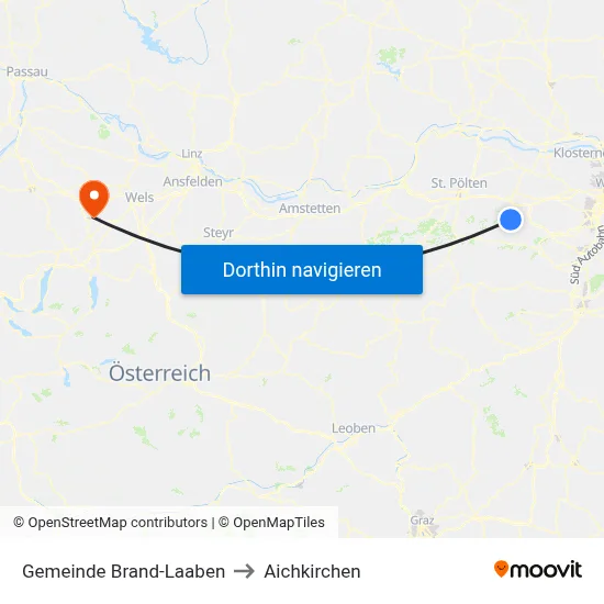Gemeinde Brand-Laaben to Aichkirchen map