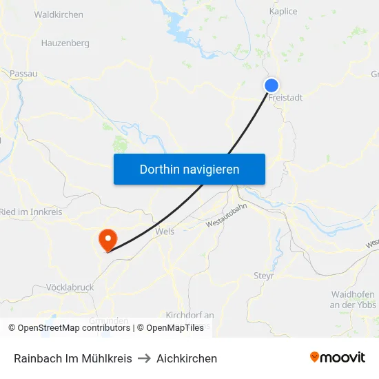 Rainbach Im Mühlkreis to Aichkirchen map