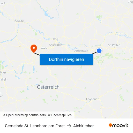 Gemeinde St. Leonhard am Forst to Aichkirchen map
