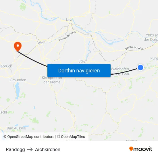 Randegg to Aichkirchen map