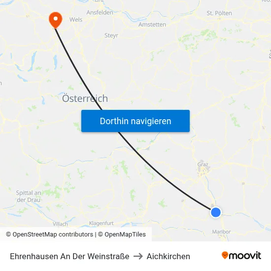 Ehrenhausen An Der Weinstraße to Aichkirchen map