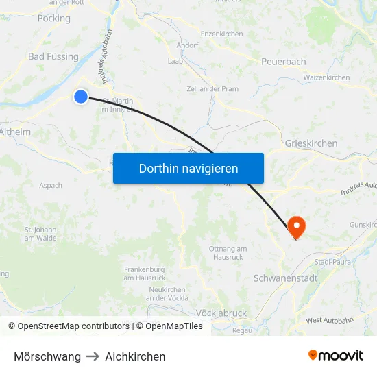Mörschwang to Aichkirchen map