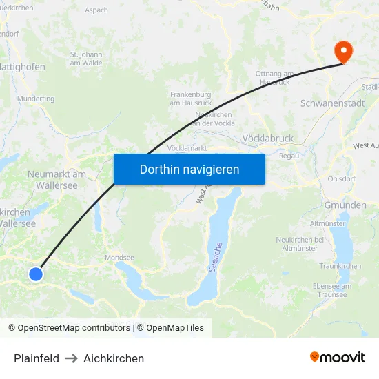 Plainfeld to Aichkirchen map