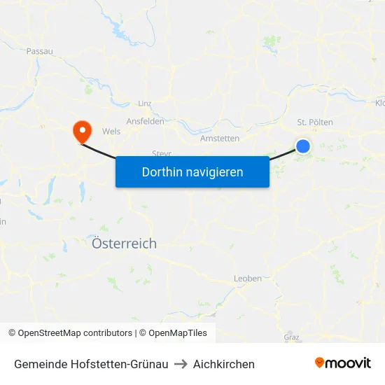 Gemeinde Hofstetten-Grünau to Aichkirchen map