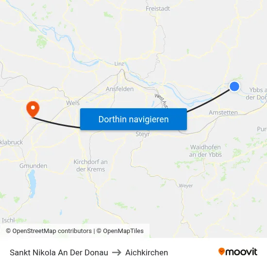 Sankt Nikola An Der Donau to Aichkirchen map