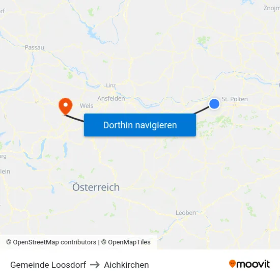 Gemeinde Loosdorf to Aichkirchen map
