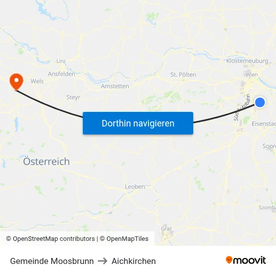 Gemeinde Moosbrunn to Aichkirchen map