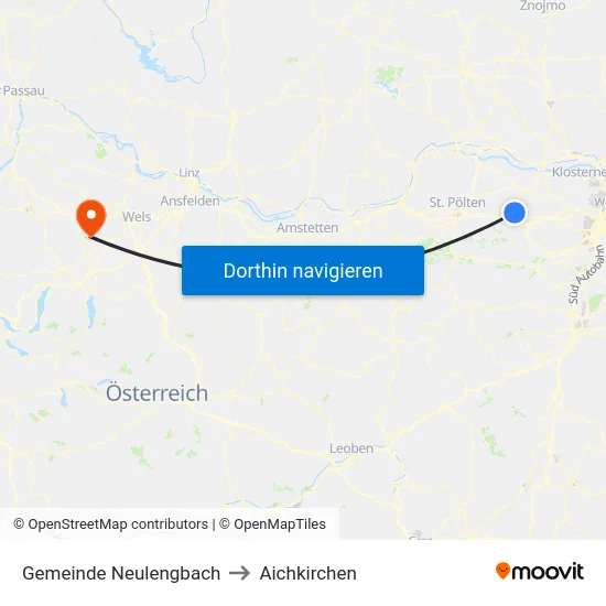 Gemeinde Neulengbach to Aichkirchen map