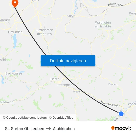 St. Stefan Ob Leoben to Aichkirchen map