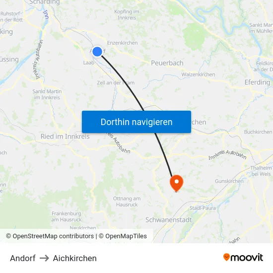 Andorf to Aichkirchen map