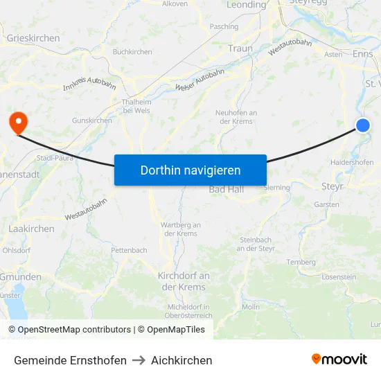 Gemeinde Ernsthofen to Aichkirchen map
