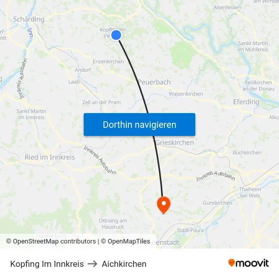 Kopfing Im Innkreis to Aichkirchen map