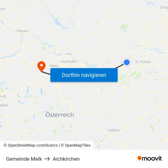 Gemeinde Melk to Aichkirchen map
