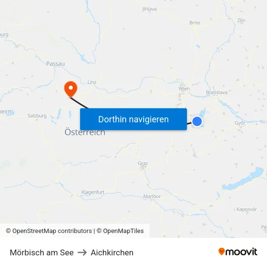 Mörbisch am See to Aichkirchen map