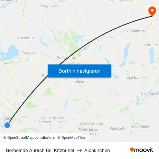 Gemeinde Aurach Bei Kitzbühel to Aichkirchen map
