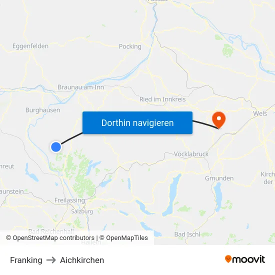 Franking to Aichkirchen map