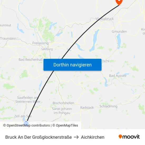 Bruck An Der Großglocknerstraße to Aichkirchen map