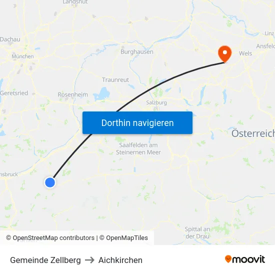Gemeinde Zellberg to Aichkirchen map