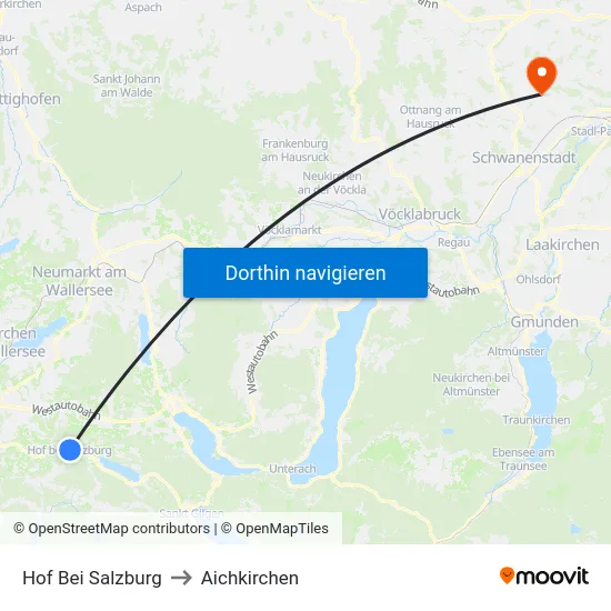 Hof Bei Salzburg to Aichkirchen map