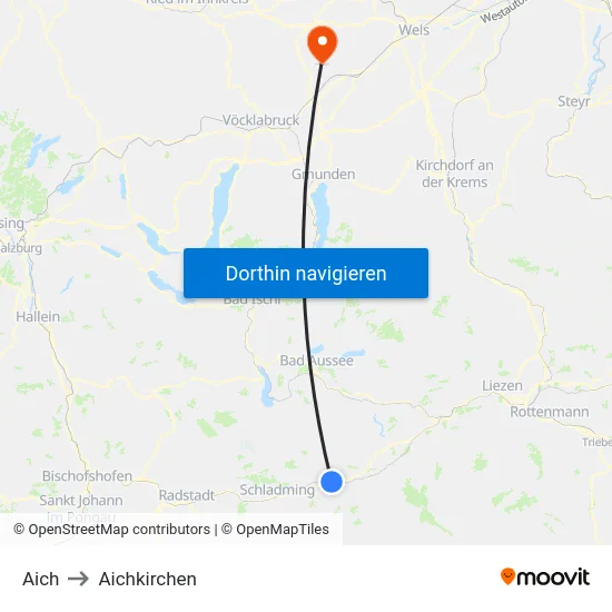 Aich to Aichkirchen map