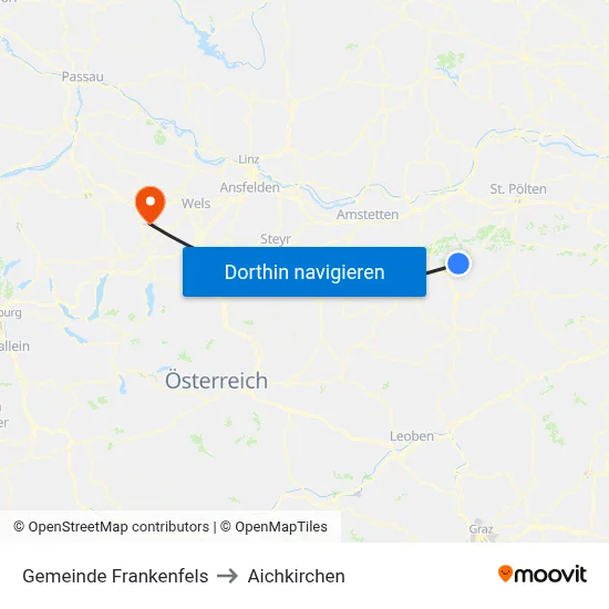 Gemeinde Frankenfels to Aichkirchen map