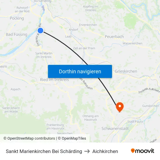 Sankt Marienkirchen Bei Schärding to Aichkirchen map