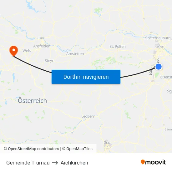 Gemeinde Trumau to Aichkirchen map