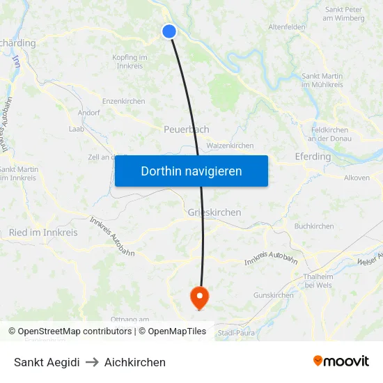 Sankt Aegidi to Aichkirchen map