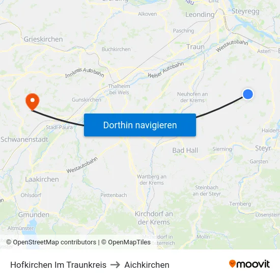 Hofkirchen Im Traunkreis to Aichkirchen map