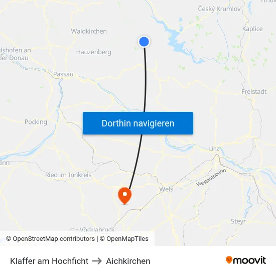 Klaffer am Hochficht to Aichkirchen map