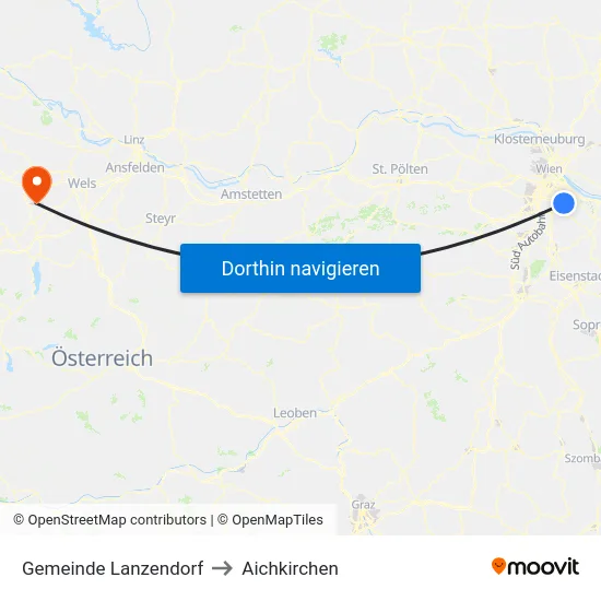 Gemeinde Lanzendorf to Aichkirchen map