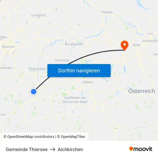 Gemeinde Thiersee to Aichkirchen map