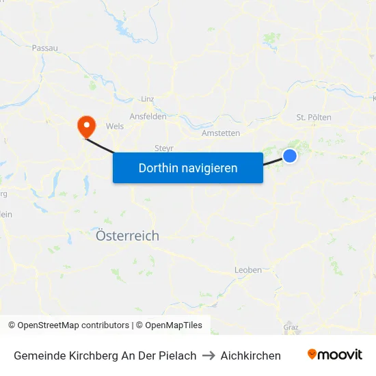 Gemeinde Kirchberg An Der Pielach to Aichkirchen map