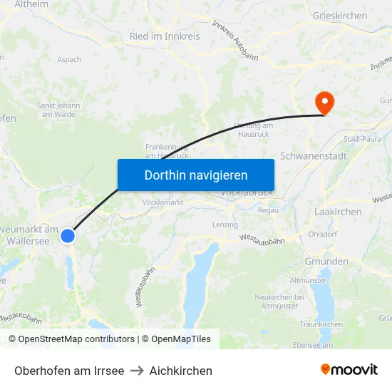 Oberhofen am Irrsee to Aichkirchen map
