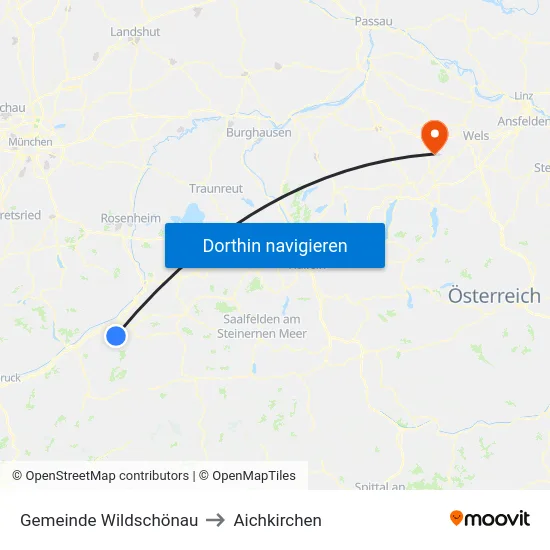 Gemeinde Wildschönau to Aichkirchen map