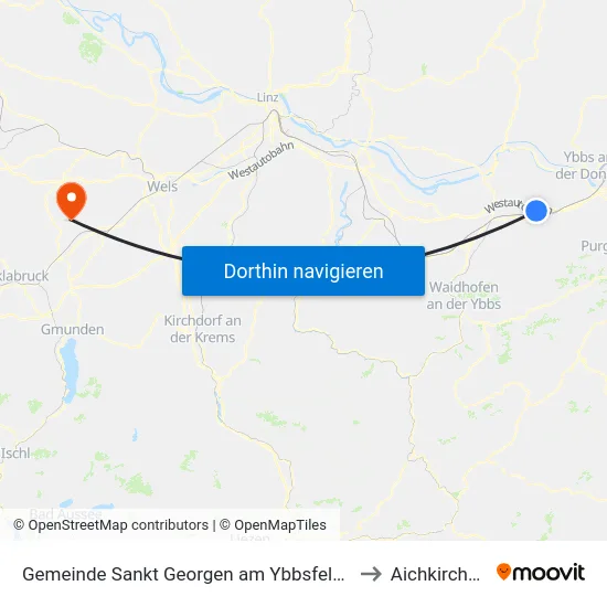 Gemeinde Sankt Georgen am Ybbsfelde to Aichkirchen map