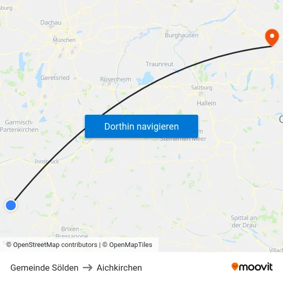 Gemeinde Sölden to Aichkirchen map